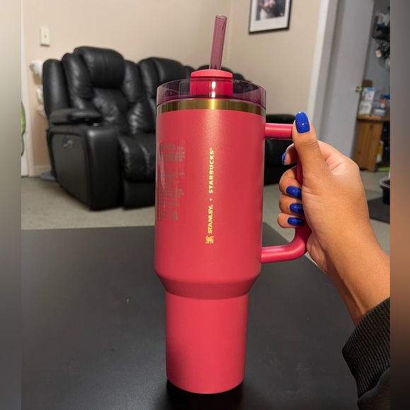 * NWT * Stanley X Starbucks Berry Pink Glitter Holiday Tumbler 40oz. - Picture 2 of 6